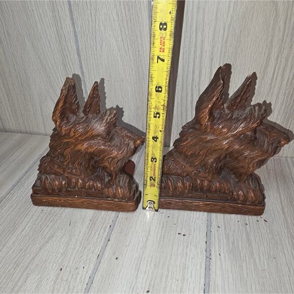 Vtg 60s- 70s Wood Scotty Dog Bookends Anthropomorphic Scottish Terrier MCM  Read - Picture 9 of 9